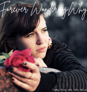 woman holding a flower dressed in black forever wondering why